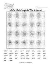 USA State Capitals Word Search