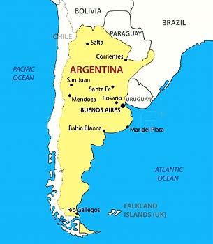 South America Argentina map