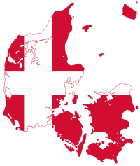 Denmark Flag Map