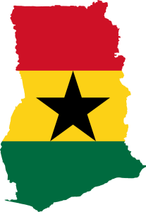 Flag Map Ghana