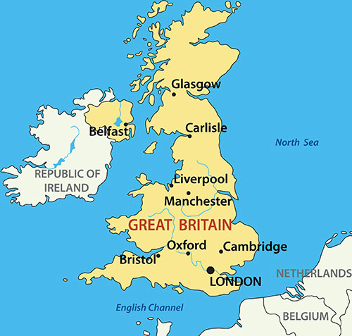 map Great Britain and Northern Ireland