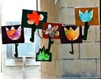 stained glass flower craft children