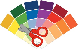 Paint Swatches and Scissors