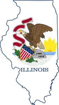 Illinois Flag Map