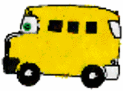 Yellow bus art for young children
