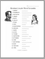 Lincoln Word Scramble