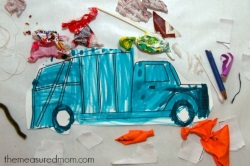 G is for Garbage Truck Art