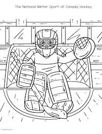 Canada's National Winter Sport, Hockey coloring page