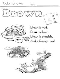 Brown color word with rhyme