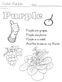 Purple color word with rhyme