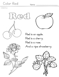 Red color word with rhyme