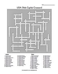 USA State Capitals Crossword