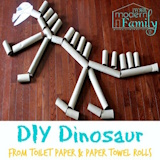 Turn cardboard tubes into a dinosaur skeleton