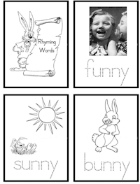 Bunny Rhyming Words Mini Book