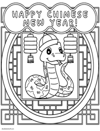 chinese year of the snake coloring