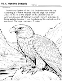Bald Eagle USA Symbol Coloring Page