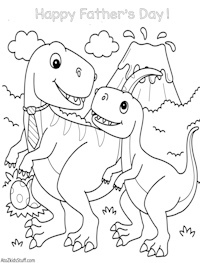 Father's Day T-Rex Coloring Page