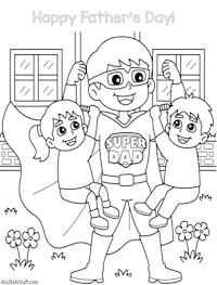 Super Day Father's Day Coloring Page