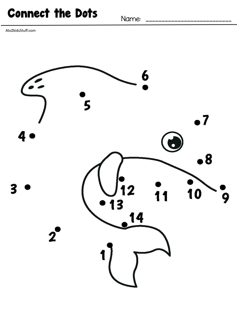 Dolphin Connect the Dots Worksheet