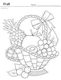 Fruit Basket Coloring Page