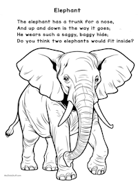 Elephant Poem Coloring Page