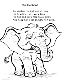 The Elephant Poem Coloring Page