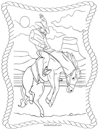 Rodeo Cowboy Coloring Page