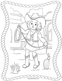 Cowgirl Coloring Page