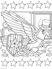 4th July Eagle Coloring Page